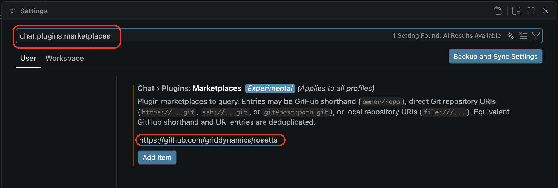 Add marketplaces to VS Code